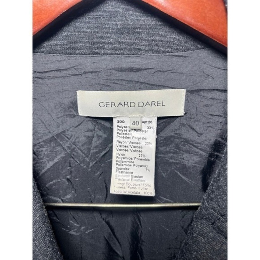 Gerard Darel Blazer Women 40 Grey Double Breasted Knit Stretch Jacket - Picture 4 of 12